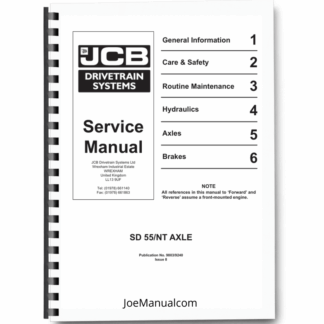 JCB SD55 NT Axle Service Manual 9803/9240 Printed Book
