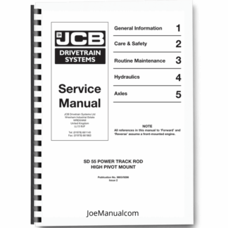 JCB SD55 Power Track Rod High Pivot Mount Axle Service Manual 9803/9286 Printed Book
