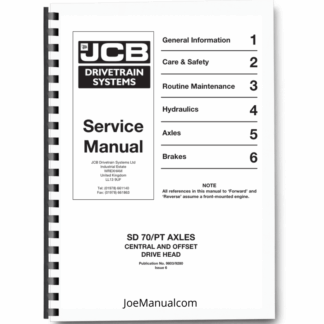 JCB SD70 PT Axle Central Offset Drive Head Service Manual 9803/9280 Printed Book