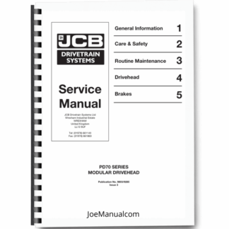 JCB PD70 Modular Drivehead Service Manual 9803/9285 Printed Book