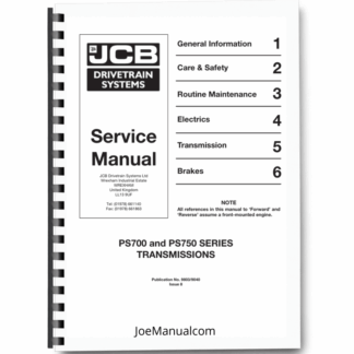 JCB PS700 PS750 Transmission Service Manual 9803/9040 Printed Book