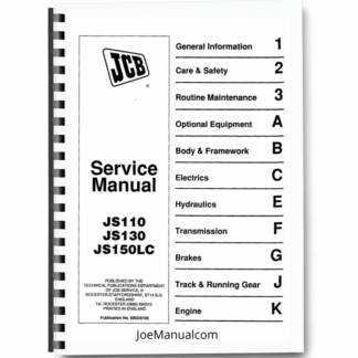 JCB JS110 JS130 JS150LC Service Manual 9803/6100 Printed Book