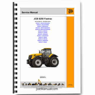 JCB 8250 Fastrac Tractor Service Manual 9803/8070-4 Printed Book