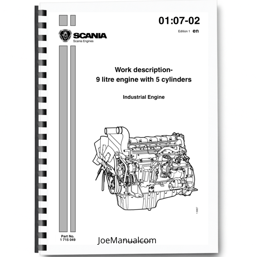 Scania 9L 5-Cylinder Industrial Engine Workshop Manual 9806/5300 Printed Book