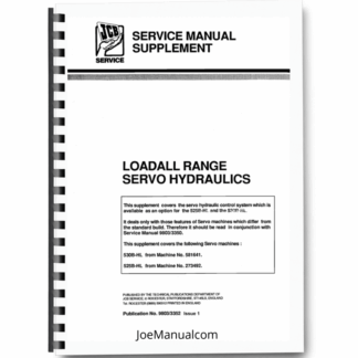 JCB Loadall Range Servo Hydraulic Service Manual 9803/3352 Printed Book