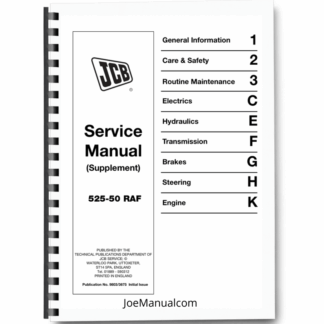 JCB 525-50RAF Loadall Service Manual Supplement 9803/3675 Printed Book