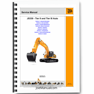 JCB JS330 Tier II Tier III Auto Excavator Service Manual 9803/6540-5 Printed Book