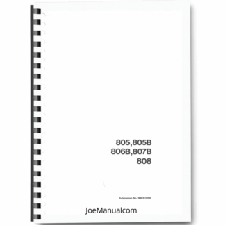 JCB 805 805B 806B 807B 808 Excavator Service Manual 9803/3150 Printed Book