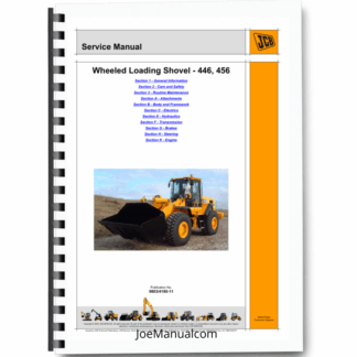 JCB 446 456 Wheeled Loading Shovel Service Manual 9803/4180 Printed Book