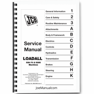 JCB 528-70 528D Loadal Telehandler Service Manual 9803/3650 Printed Book