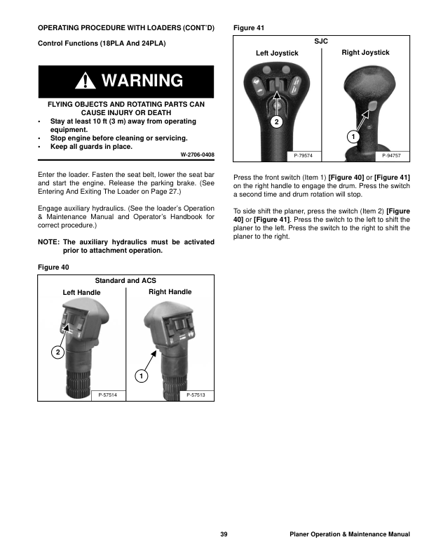 Bobcat 18PLA 24PLA PNSFL Planer Operation and Maintenance Manual - Image 6