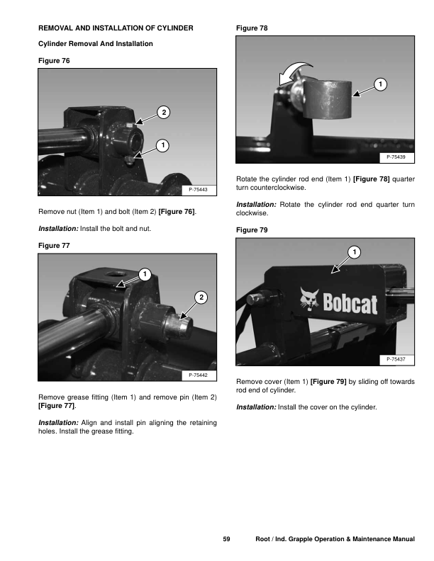 Bobcat 36 48 Inch Root Industrial Grapple Attachment Operation and Maintenance Manual - Image 8