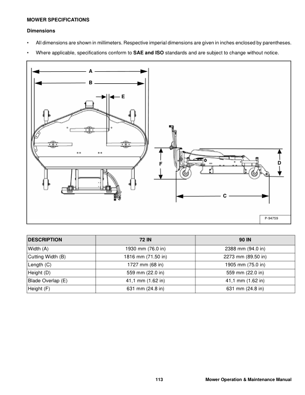 Bobcat 72 90 Inch Mower Operation and Maintenance Manual - Image 5