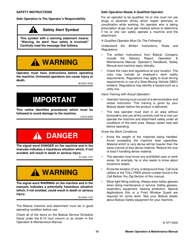 Bobcat 72 90 Inch Mower Operation and Maintenance Manual - Image 6