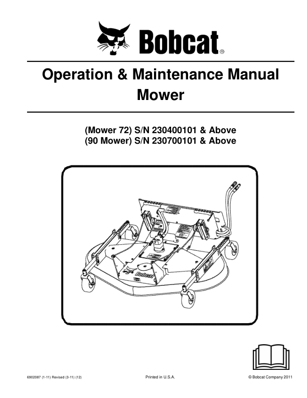 Bobcat 72 90 Mower Operation and Maintenance Manual - Image 2