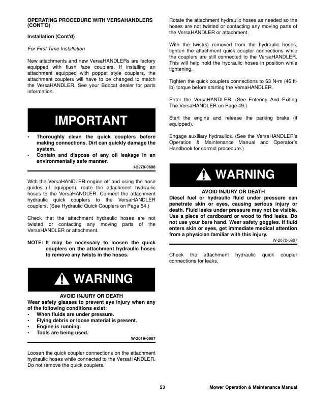Bobcat 72 90 Mower Operation and Maintenance Manual - Image 7