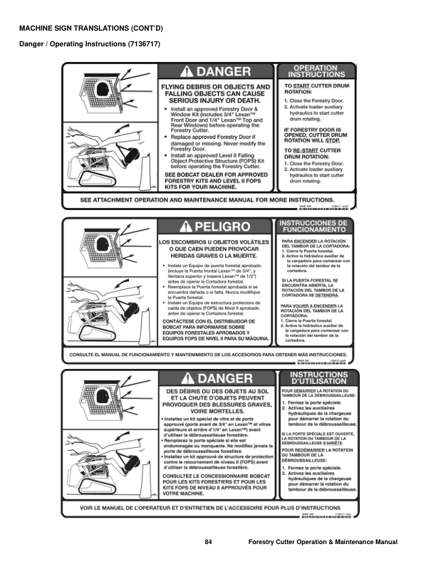 Bobcat Forestry Cutter Attachment Operation and Maintenance Manual - Image 10