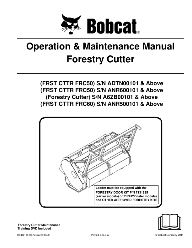 Bobcat Forestry Cutter Attachment Operation and Maintenance Manual - Image 2