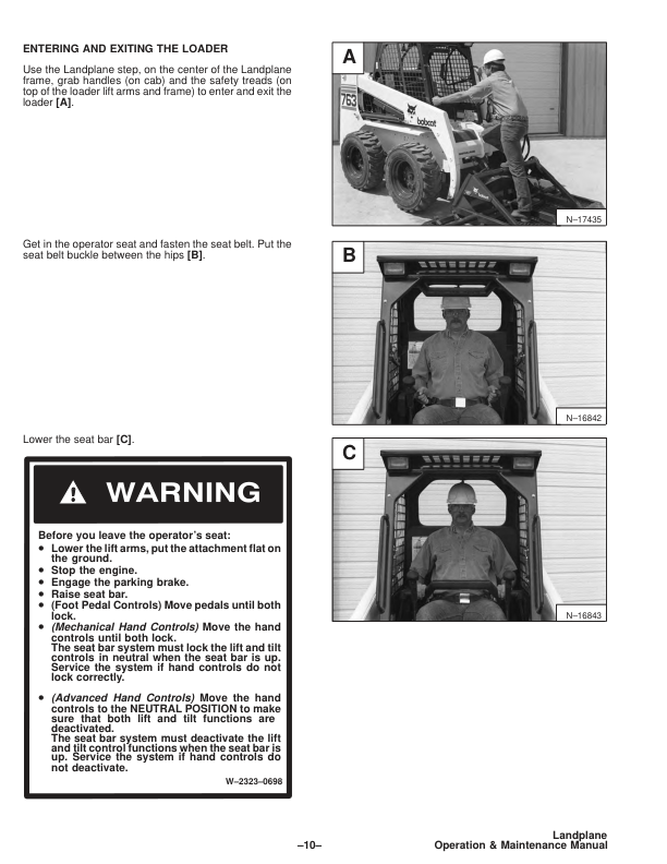Bobcat Landplane Operation and Maintenance Manual - Image 8