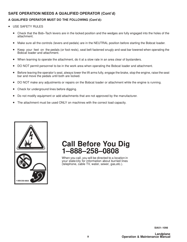 Bobcat Landplane Operation and Maintenance Manual - Image 7