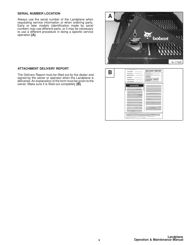 Bobcat Landplane Operation and Maintenance Manual - Image 5