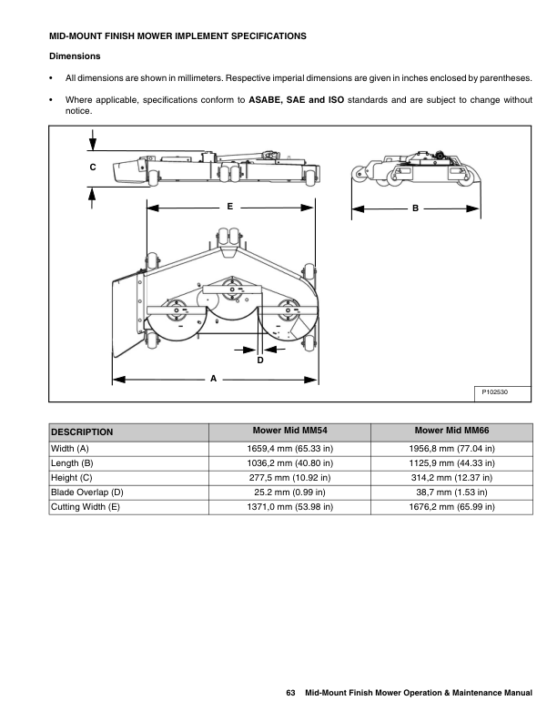 Bobcat MM54 MM66 Mid Mount Finish Mower Operation and Maintenance Manual - Image 8