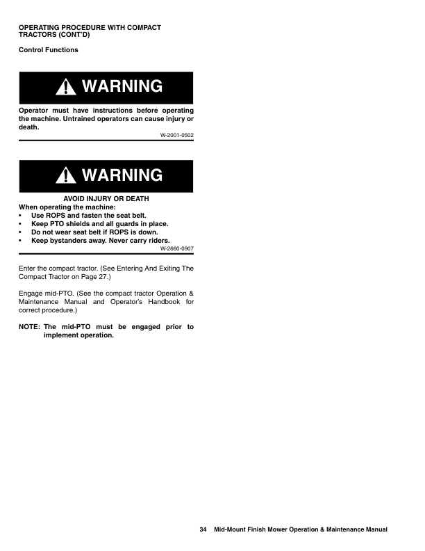 Bobcat MM54 MM66 Mid Mount Finish Mower Operation and Maintenance Manual - Image 6