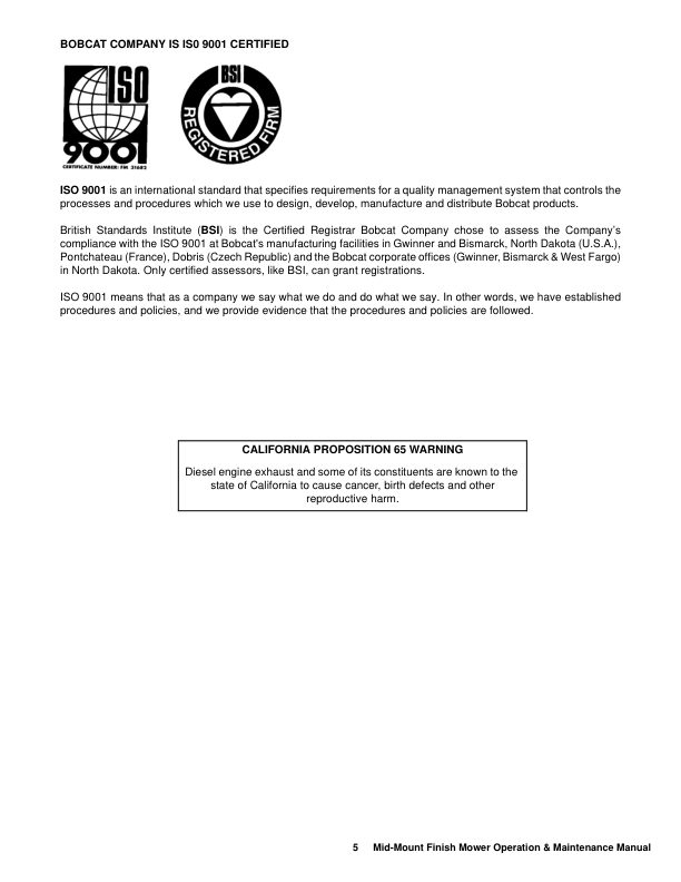 Bobcat Mid Mount Finish Mower Operation and Maintenance Manual Rev 10 10 - Image 8