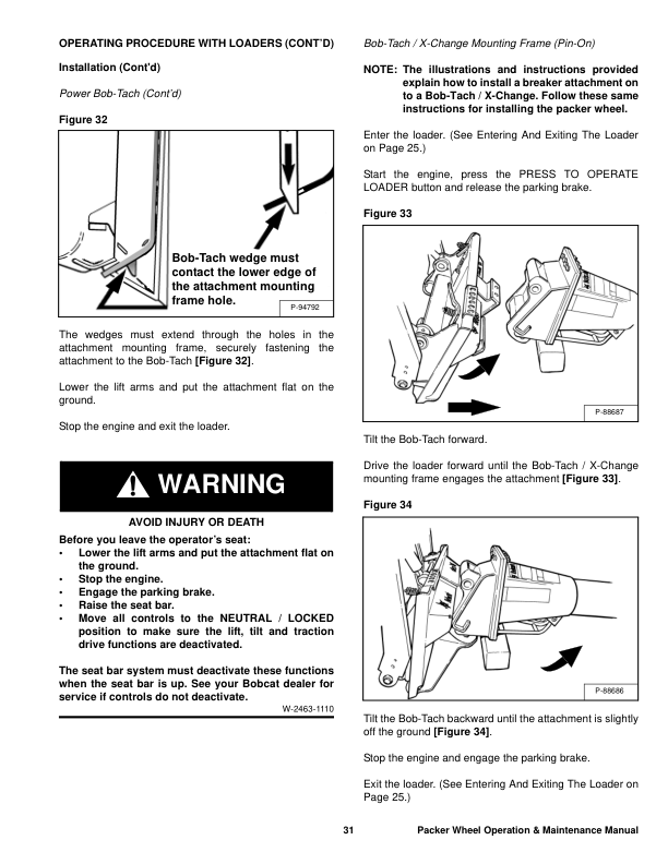 Bobcat Packer Wheel Operation and Maintenance Manual - Image 4