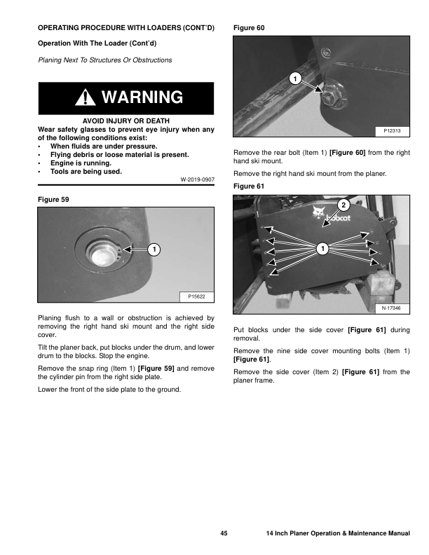 Bobcat Planer 14 Inch Operation and Maintenance Manual - Image 8