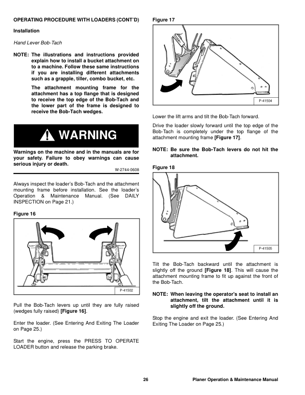 Bobcat Planer 18 Inch 24 Inch Operation and Maintenance Manual Rev 09 09 - Image 5