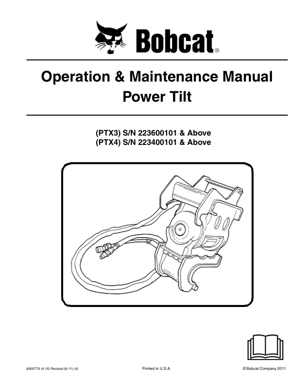 Bobcat Power Tilt Operation and Maintenance Manual Rev 06 11 - Image 2
