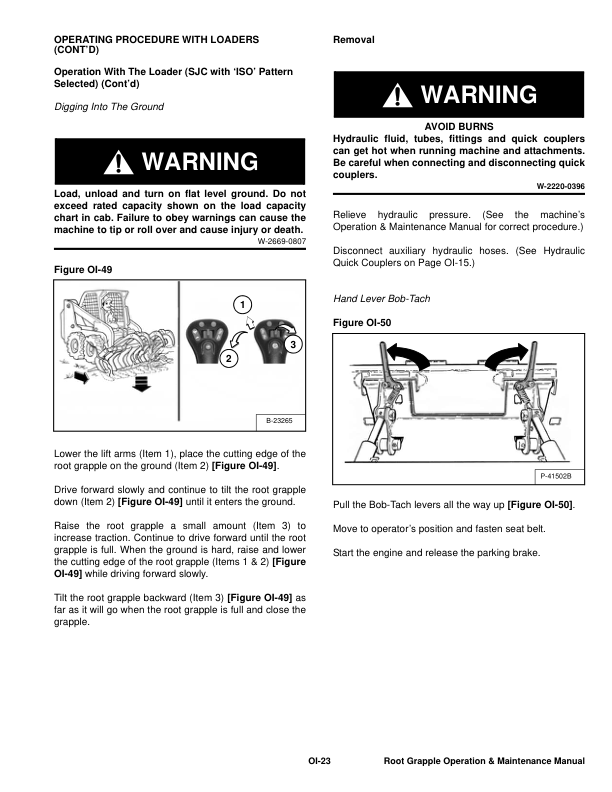 Bobcat Root Grapple 66 72 82 Inch Attachment Operation and Maintenance Manual 2008 - Image 8