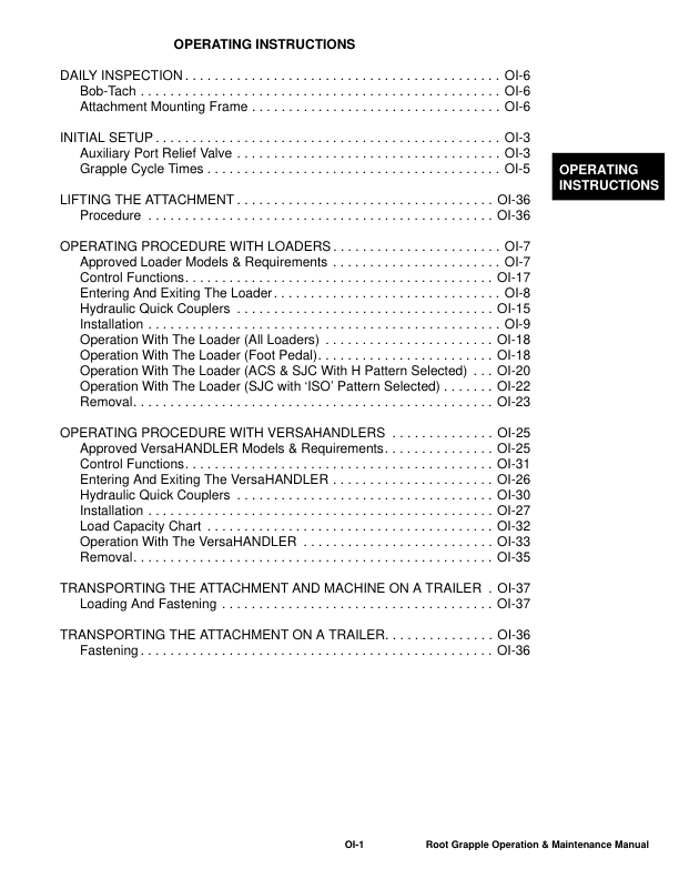 Bobcat Root Grapple 66 72 82 Inch Attachment Operation and Maintenance Manual 2008 - Image 6