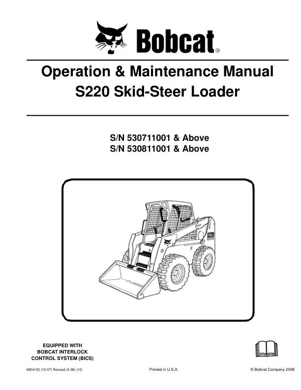Bobcat S220 Loader Operation and Maintenance Manual 5307 5308 - Image 2