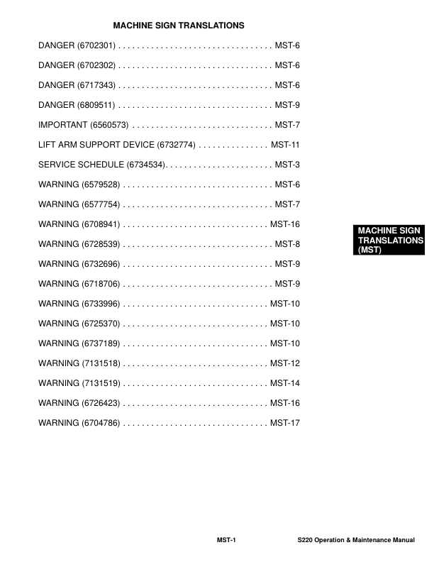 Bobcat S220 Loader Operation and Maintenance Manual A5GK A5GL - Image 9
