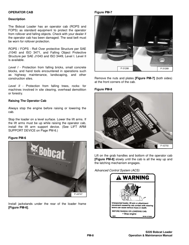 Bobcat S220 Skid Steer Loader Operation and Maintenance Manual 5262 5263 - Image 12