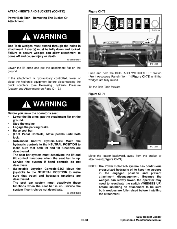 Bobcat S220 Turbo HF Skid Steer Loader Operation and Maintenance Manual 5262 5263 rev2 - Image 10