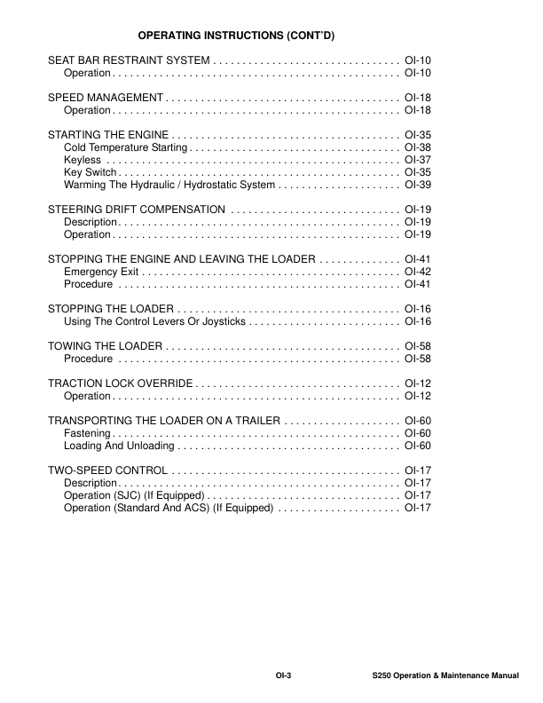 Bobcat S250 Loader Operation and Maintenance Manual A5GM A5GN - Image 10