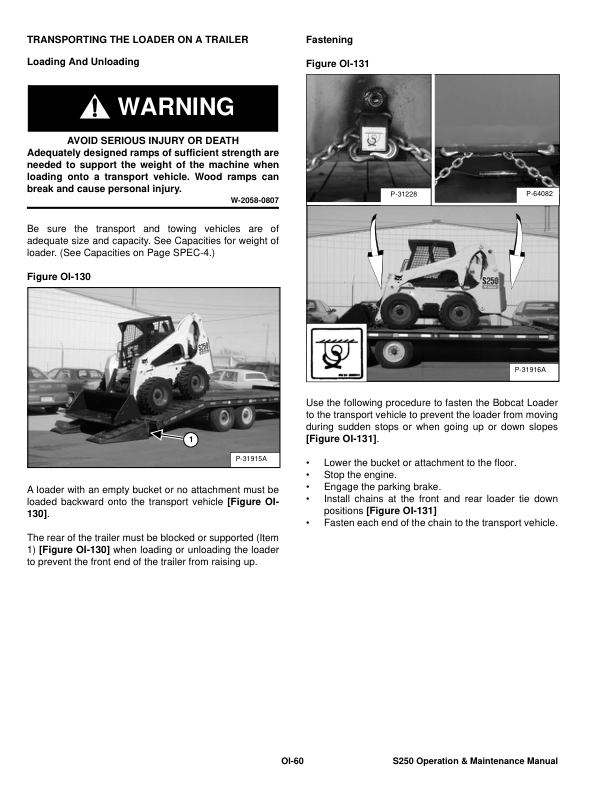 Bobcat S250 Loader Operation and Maintenance Manual A5GM A5GN - Image 13