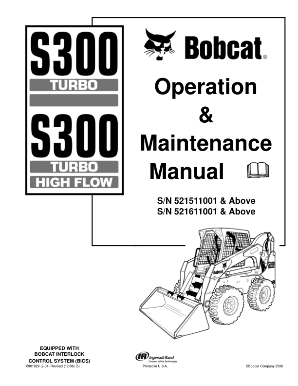 Bobcat S300 Loader Operation and Maintenance Manual 5215 5216 - Image 2