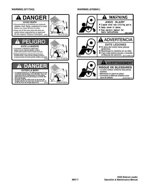 Bobcat S300 Loader Operation and Maintenance Manual 5215 5216 - Image 7