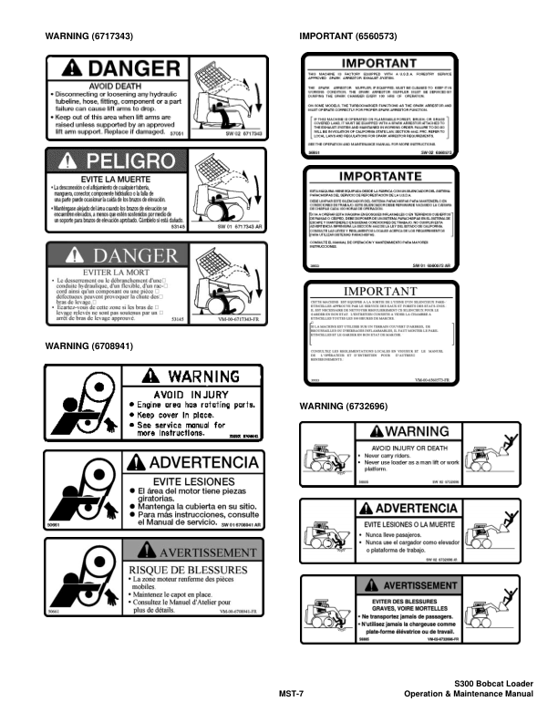 Bobcat S300 Loader Operation and Maintenance Manual 5258 5259 rev2 - Image 7