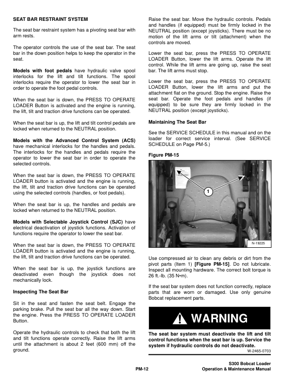 Bobcat S300 Loader Operation and Maintenance Manual 5258 5259 rev2 - Image 11