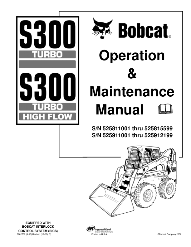 Bobcat S300 Loader Operation and Maintenance Manual 5258 5259 rev2 - Image 2
