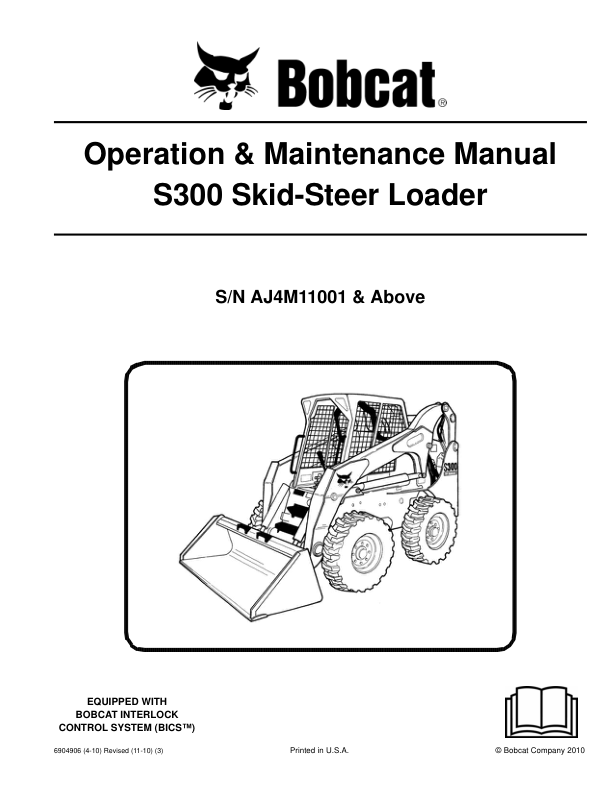 Bobcat S300 Loader Operation and Maintenance Manual AJ4M AJ4M - Image 2