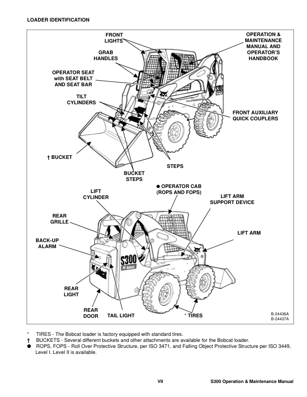 Bobcat S300 Loader Operation and Maintenance Manual AJ4M AJ4M - Image 7