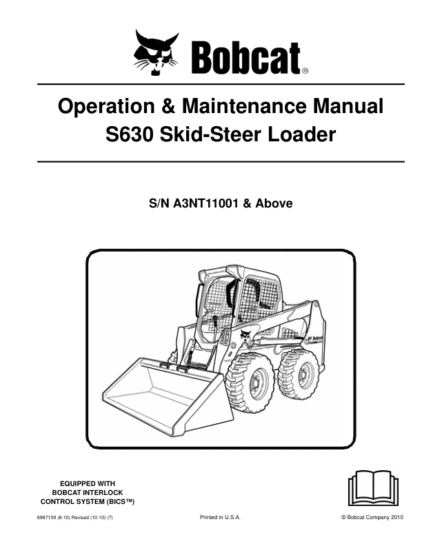Bobcat S630 Loader Operation and Maintenance Manual A3NT A3NT - Image 2