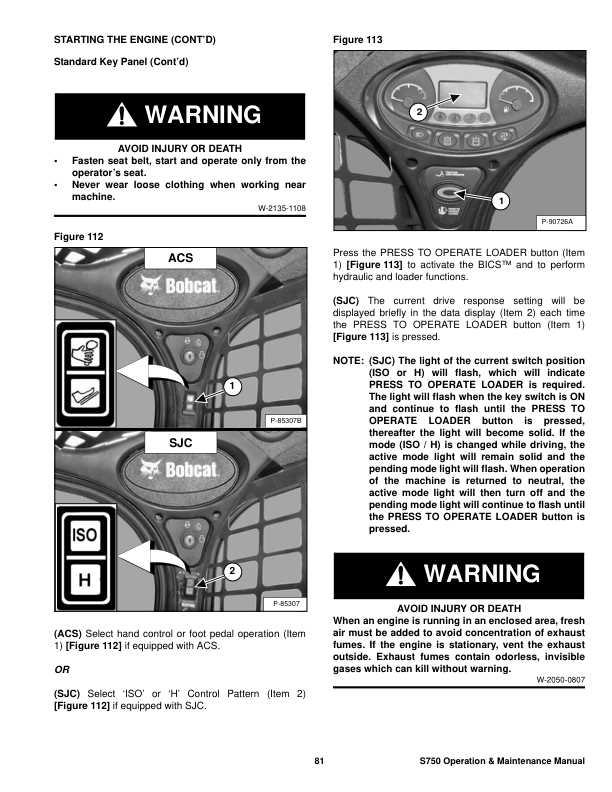 Bobcat S750 Loader Operation and Maintenance Manual A3P2 A3P2 - Image 9