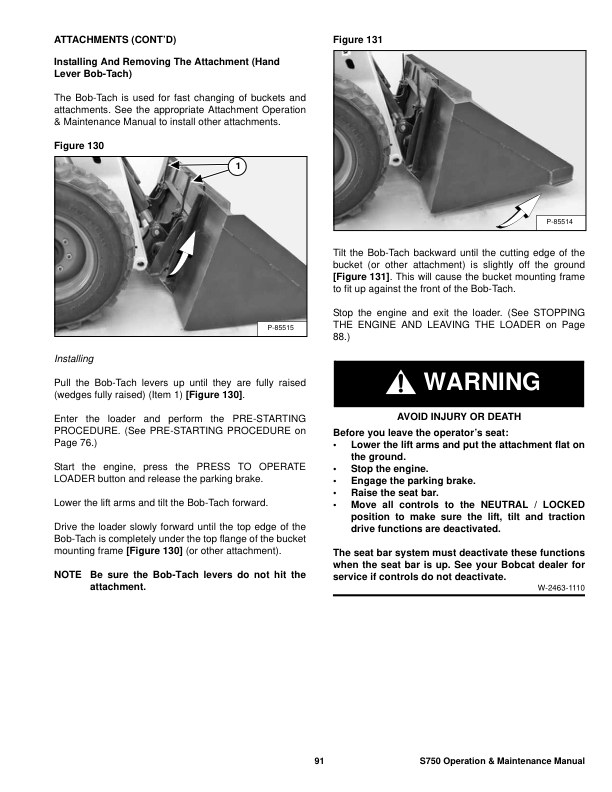 Bobcat S750 Loader Operation and Maintenance Manual A3P2 A3P2 - Image 10